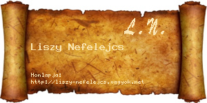Liszy Nefelejcs névjegykártya